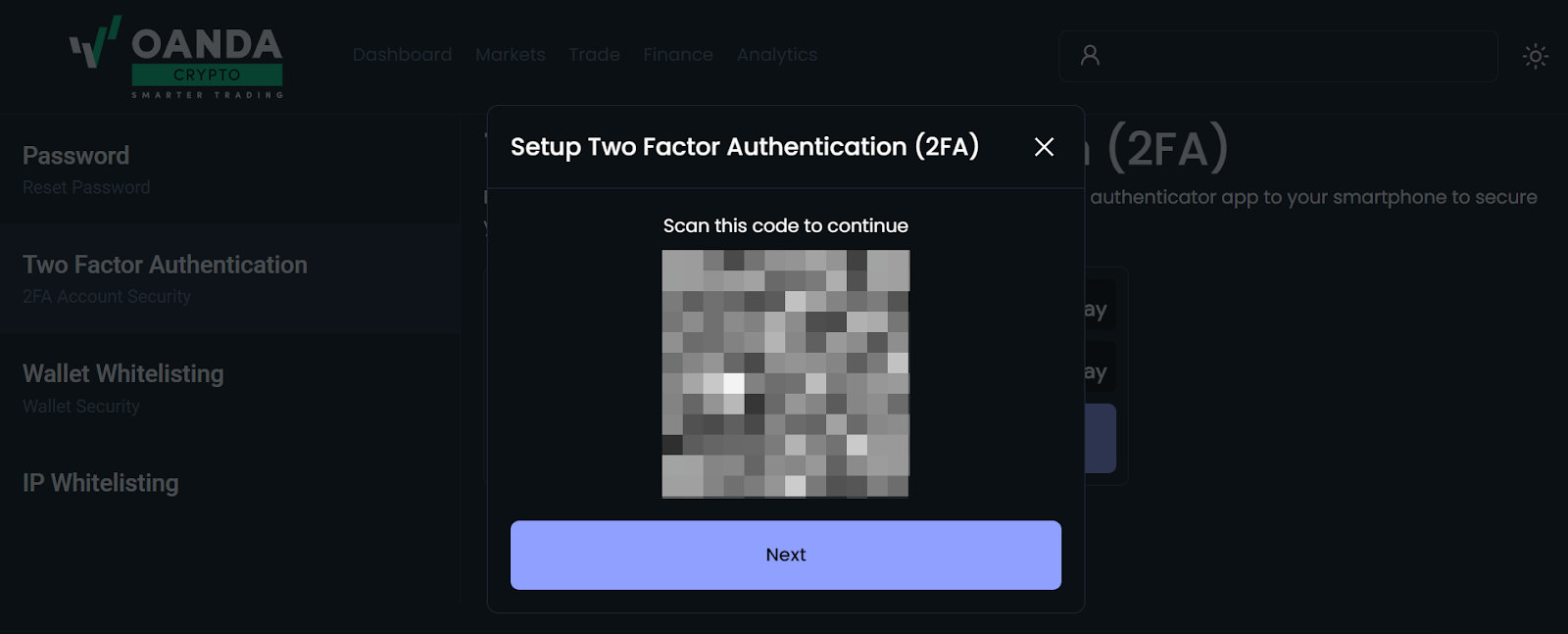 How to enable Google Authenticator using Google Chrome Browser in OANDA  Crypto web app? – OANDA Crypto