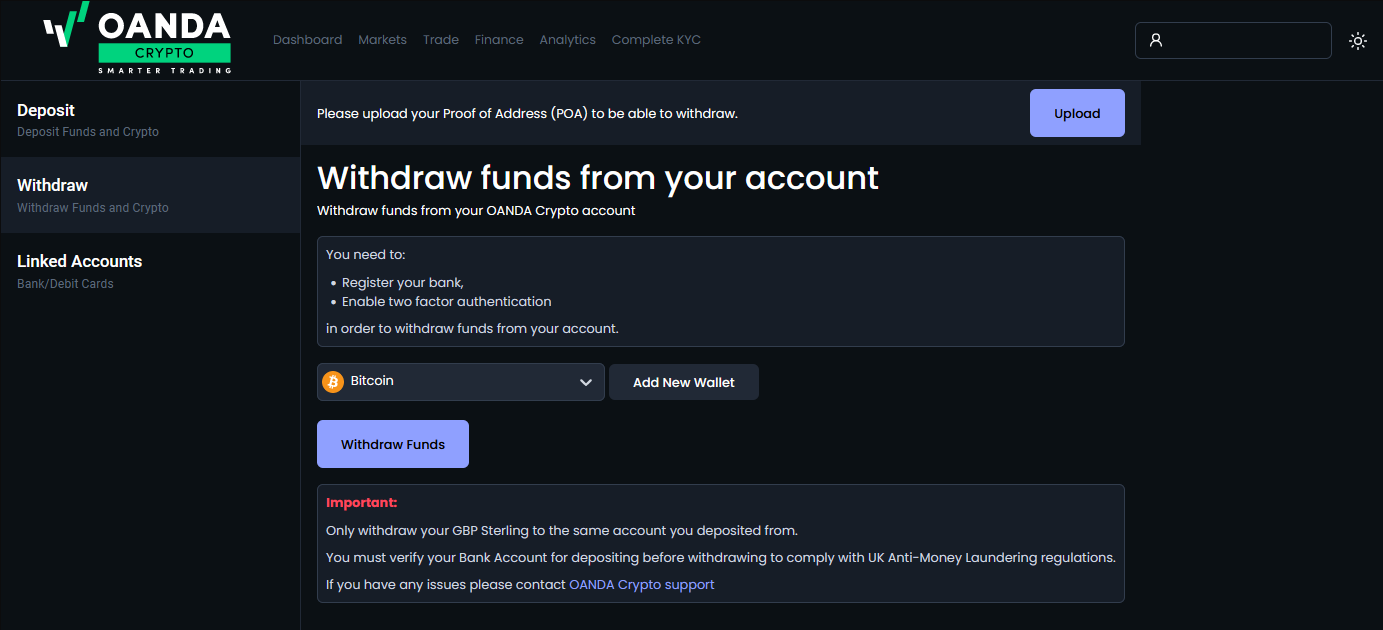How to make a crypto withdrawal in OANDA Crypto web app? – OANDA Crypto