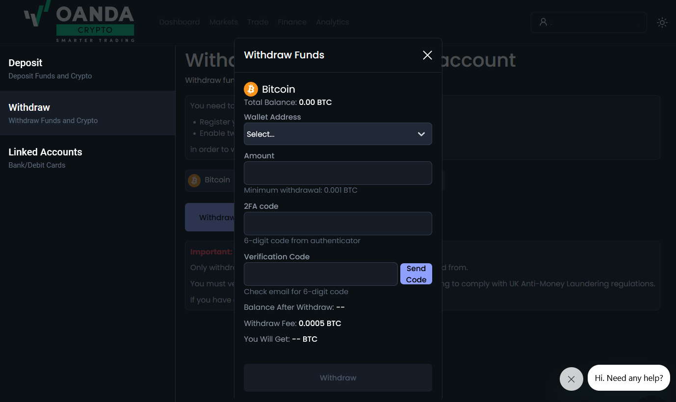 How to make a crypto withdrawal in OANDA Crypto web app? – OANDA Crypto